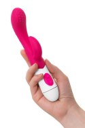 Wibrator Króliczek A-TOYS Nessy z Stymulatorem Łechtaczki, Silikonowy, Różowy, 20 cm, 10 Trybów Wibracji