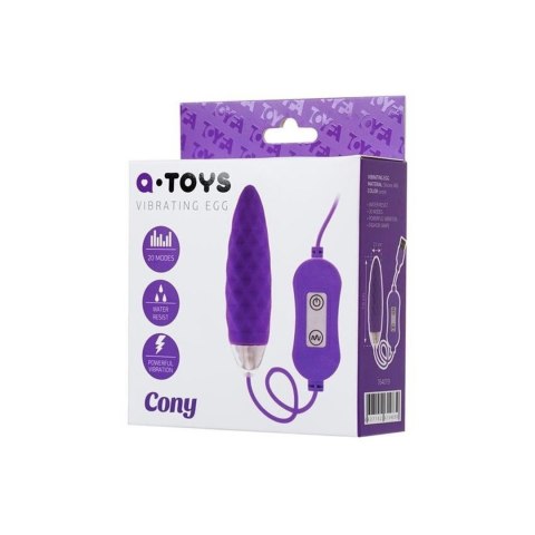 A-TOYS Cony, Fioletowe Jajko Wibracyjne z Pilotem