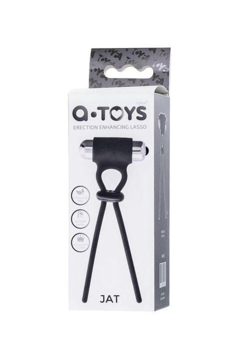 A-Toys Jat, Czarny Silikonowy Lasso Zwiększające Erekcję, 14 cm