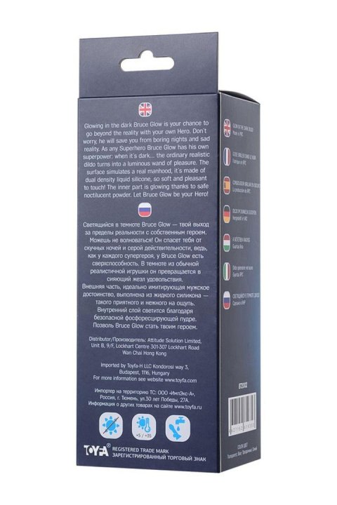 BEYOND BY TOYFA Bruce Glow Blue – Realistyczne dildo świecące w ciemności, 16,5 cm