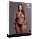 Uwodzicielskie Bodystocking z Odkrytymi Ramionami, Siateczkową Teksturą i Otwartym Krokiem