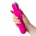 JOS BALLE – Wibrator z ruchomymi kulami i stymulatorem łechtaczki, jedwabisty silikon, róż, 23 cm