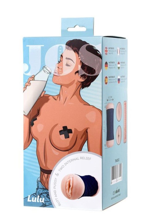 JOS LULU: Realistyczny dwustronny masturbator z TPR, 14.5 cm