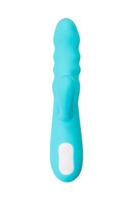 Wibrator Króliczek JOS MERRY-SWI z rotacją i stymulacją łechtaczki, silikonowy, niebieski, 20.7 cm