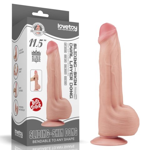 Olbrzymie Dwupoziomowe Dildo 11.5'' z Realistyczną Ruchomą Skórą