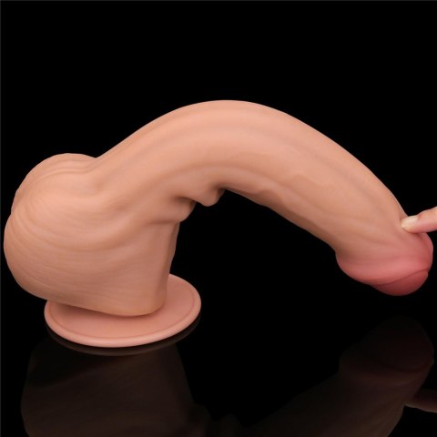 Olbrzymie Dwupoziomowe Dildo 11.5'' z Realistyczną Ruchomą Skórą