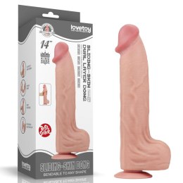 Olbrzymie Dwuwarstwowe Dildo 14'' z Realistyczną, Ślizgającą się Skórą