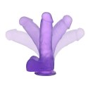 Fioletowe Kryształowe Dildo Jelly Studs 17.8 cm