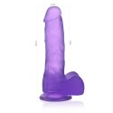 Fioletowe Kryształowe Dildo Jelly Studs 17.8 cm