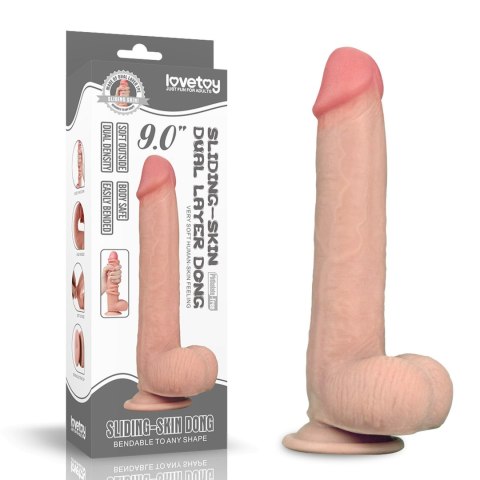 9-calowe realistyczne dildo z dynamiczną skórą i dwuwarstwową strukturą