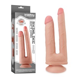 Realistyczne dildo do podwójnej penetracji o fakturze skóry