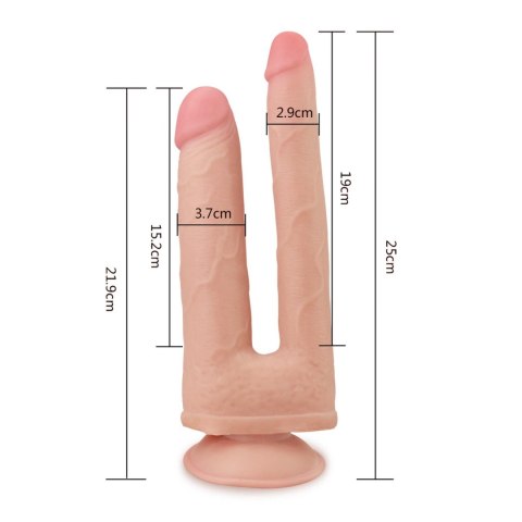 Realistyczne dildo do podwójnej penetracji o fakturze skóry