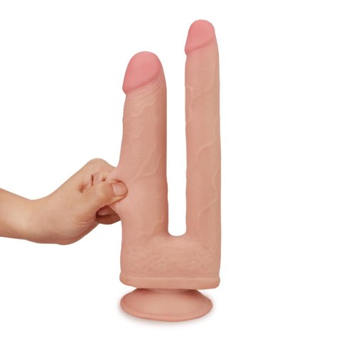 Realistyczne dildo do podwójnej penetracji o fakturze skóry