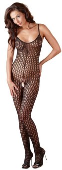 Zmysłowy Catsuit Siateczkowy Czarny z Otwartym Krokiem XL/XXL