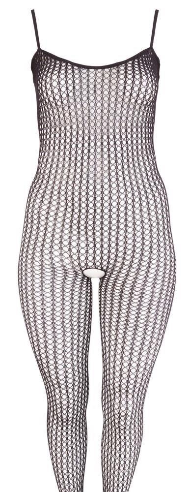 Zmysłowy Catsuit Siateczkowy Czarny z Otwartym Krokiem XL/XXL