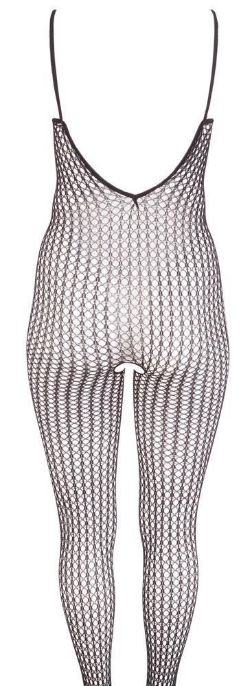 Zmysłowy Catsuit Siateczkowy Czarny z Otwartym Krokiem XL/XXL