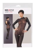 Elegancki Catsuit z Koronkowym Kołnierzem M/L