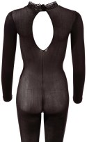 Elegancki Catsuit z Koronkowym Kołnierzem M/L