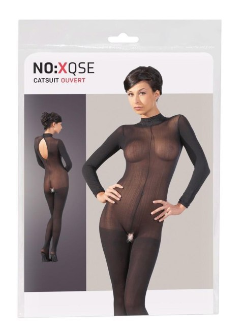 Elegancki kombinezon Catsuit z koronkowym kołnierzem S/M
