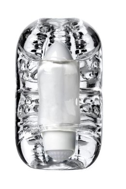 Masażer Lingam Khani z wibracjami: Transparentny, TPE, 9 cm