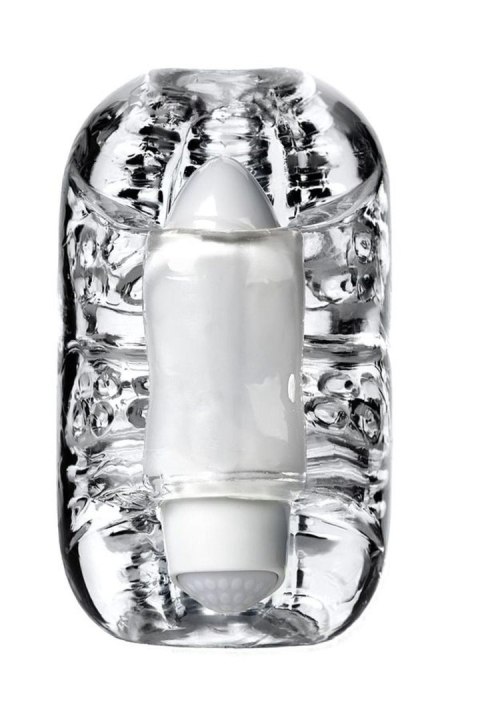 Masażer Lingam Khani z wibracjami: Transparentny, TPE, 9 cm