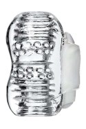 Masażer Lingam Khani z wibracjami: Transparentny, TPE, 9 cm