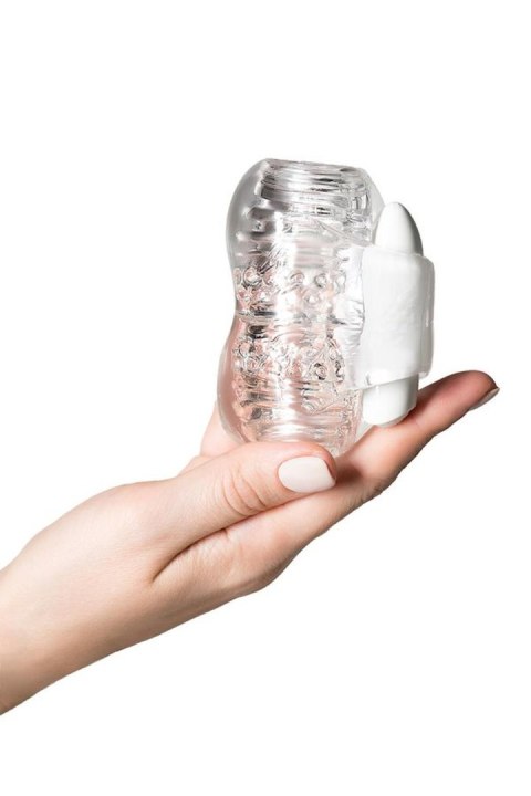Masażer Lingam Khani z wibracjami: Transparentny, TPE, 9 cm