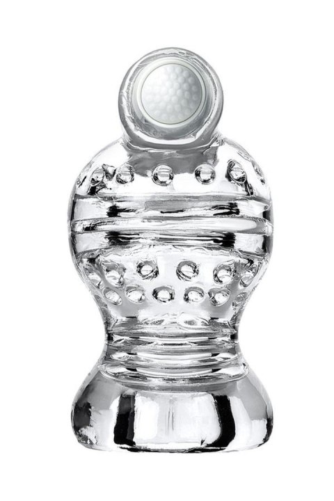 Lingam Shakti: Wibrujący Masażer Lingam z TPE, Przezroczysty, 9 cm