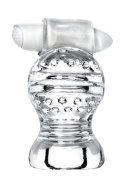 Lingam Shakti: Wibrujący Masażer Lingam z TPE, Przezroczysty, 9 cm