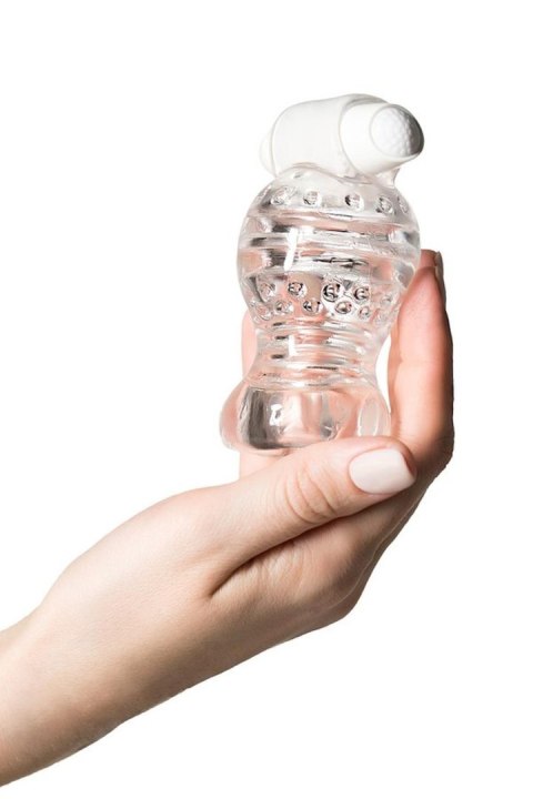 Lingam Shakti: Wibrujący Masażer Lingam z TPE, Przezroczysty, 9 cm