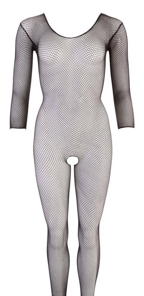 Siatkowy Kombinezon Catsuit Czarny S-L