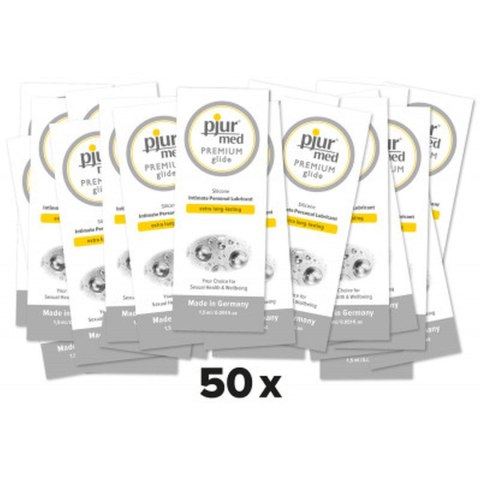 Pjur Med Premium Glide – lubrykant na bazie silikonu, 1,5 ml – 50 sztuk