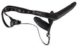 Czarne Podwójne Strap-On Silikonowe