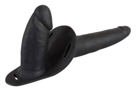Czarne Podwójne Strap-On Silikonowe