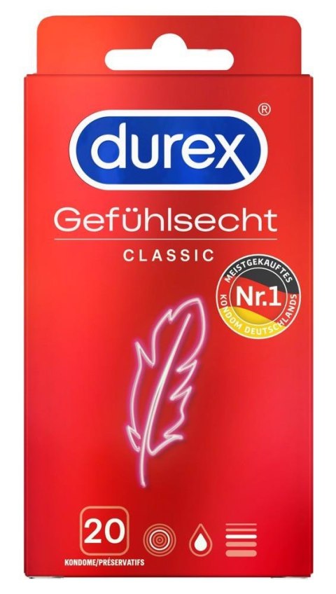 Durex Classic Cienkie dla Intensywnych Doznań, 20 szt.