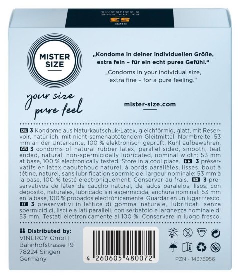 Mister Size 53 mm – zestaw 3 prezerwatyw