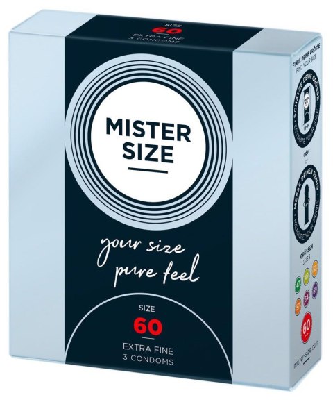 Prezerwatywy Mister Size 60 mm – Zestaw 3 sztuki