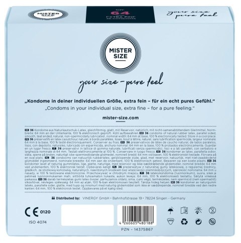 Prezerwatywy Mister Size 64 mm (36 sztuk)