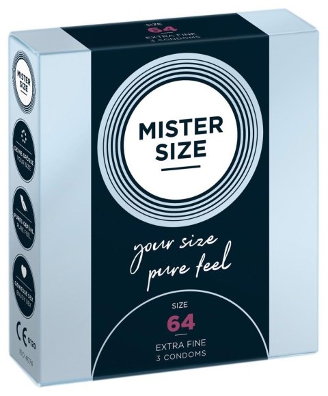 Mister Size – Prezerwatywy 64 mm, zestaw 3 szt.