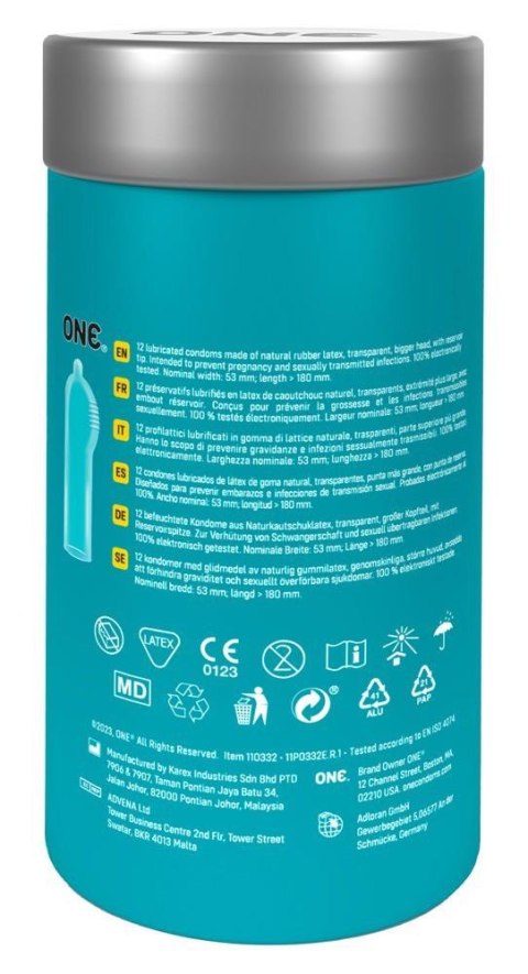 ONE Pleasure Plus – Stymulujące Prezerwatywy, 12 szt.