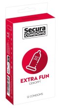 Secura Extra Fun - Prążkowane Prezerwatywy dla Intensywnych Doznań (12 szt.)