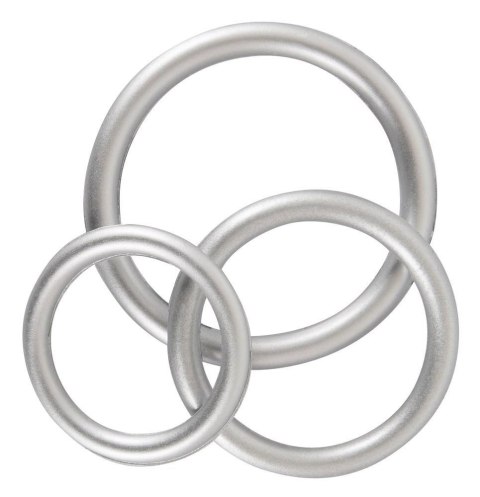 Zestaw Metalicznych Pierścieni Erekcyjnych z Silikonu