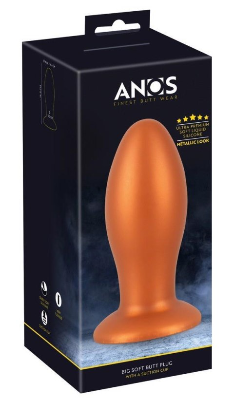 ANOS Duży miękki korek analny z przyssawką