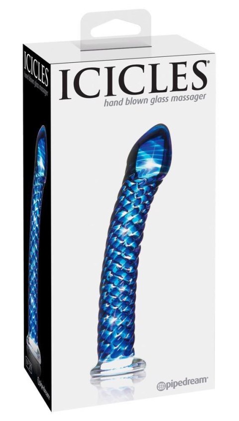 Szklany Dildo Icicles No. 29 Błękitny