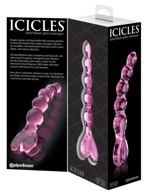 Szklane Dildo Icicles No. 43 Różowe