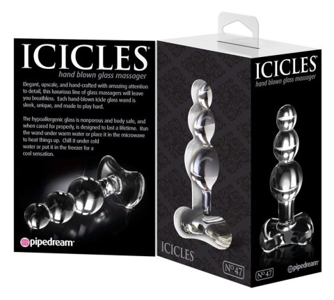 Elegancki Szklany Plug Analny Icicles No. 47 Clear