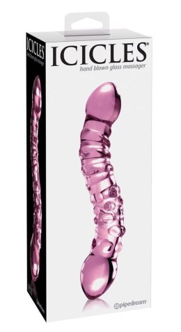 Icicles nr 55 Różowe Dildo Szklane