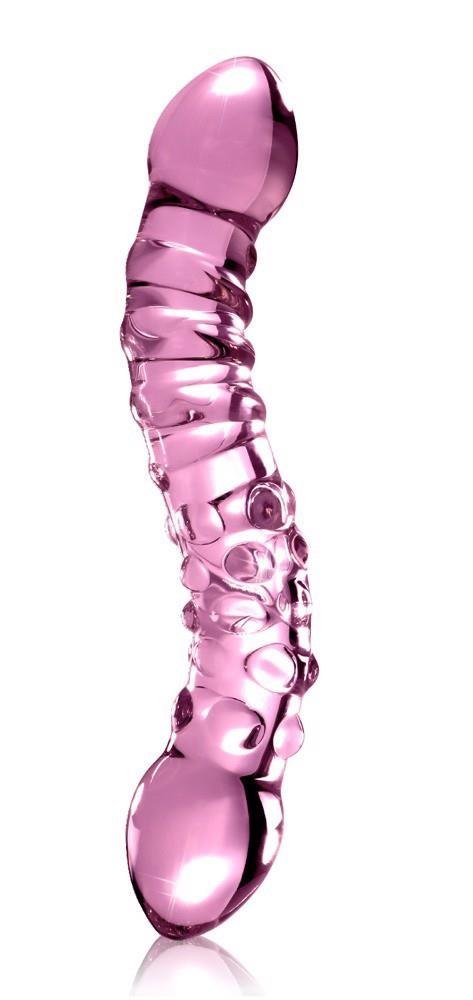 Icicles nr 55 Różowe Dildo Szklane