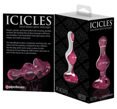 Zmysłowy Szklany Plug Analny Icicles No. 75 Różowy