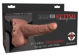 FF 6 Wibrujące Dildo Nakładane typu Strap-On z Jądrami